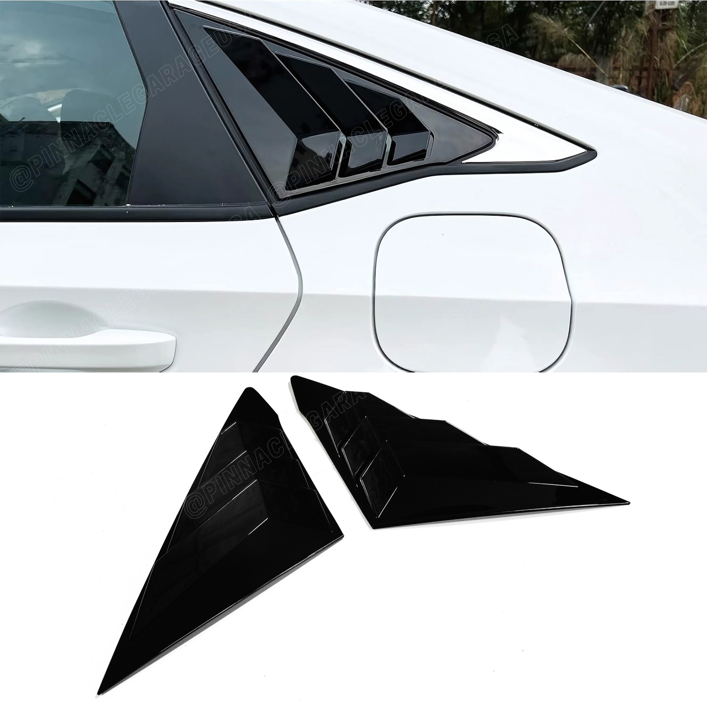 2022-2024 Honda Civic Rear Sport Style Quarter Glass Window Louvers