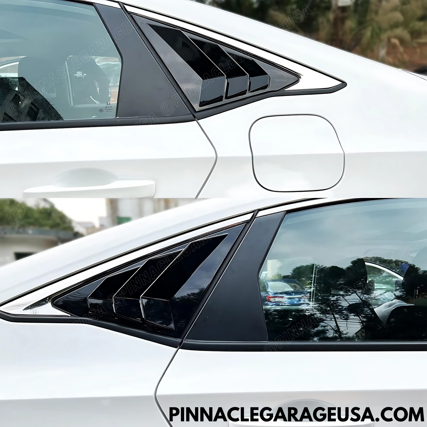 2022-2024 Honda Civic Rear Sport Style Quarter Glass Window Louvers