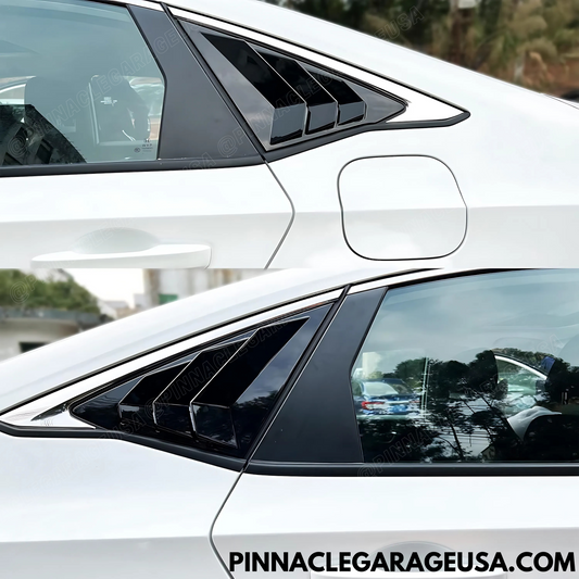 2022-2024 Honda Civic Rear Sport Style Quarter Glass Window Louvers