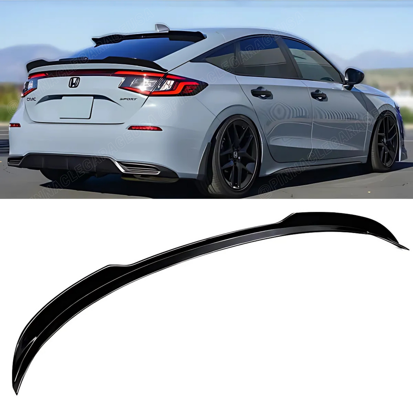 2022-2024 Honda Civic Hatchback Rear V Style Trunk Lip Spoiler