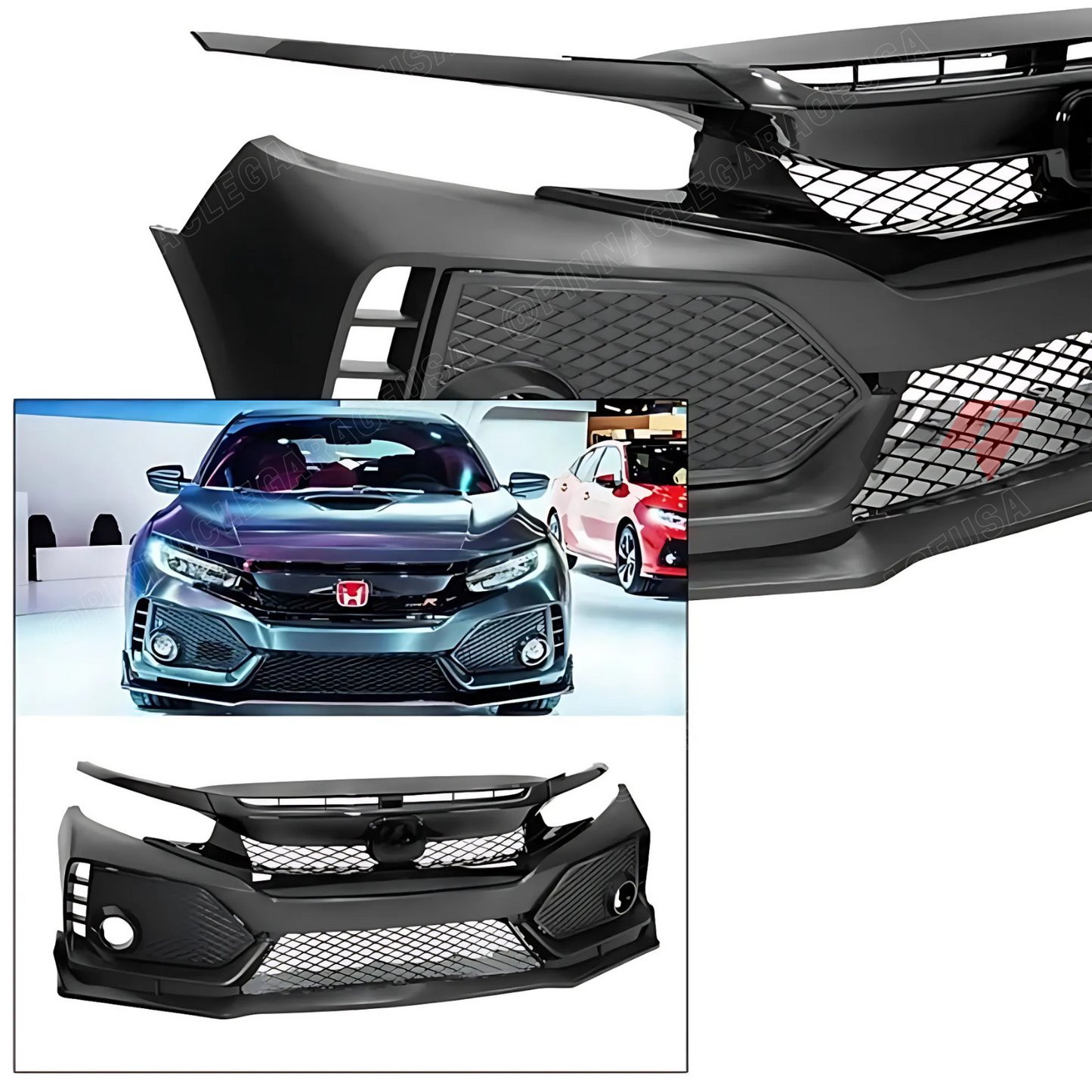 2016-2021 HONDA CIVIC 10th-Gen Type-R Style Front Bumper Conversion