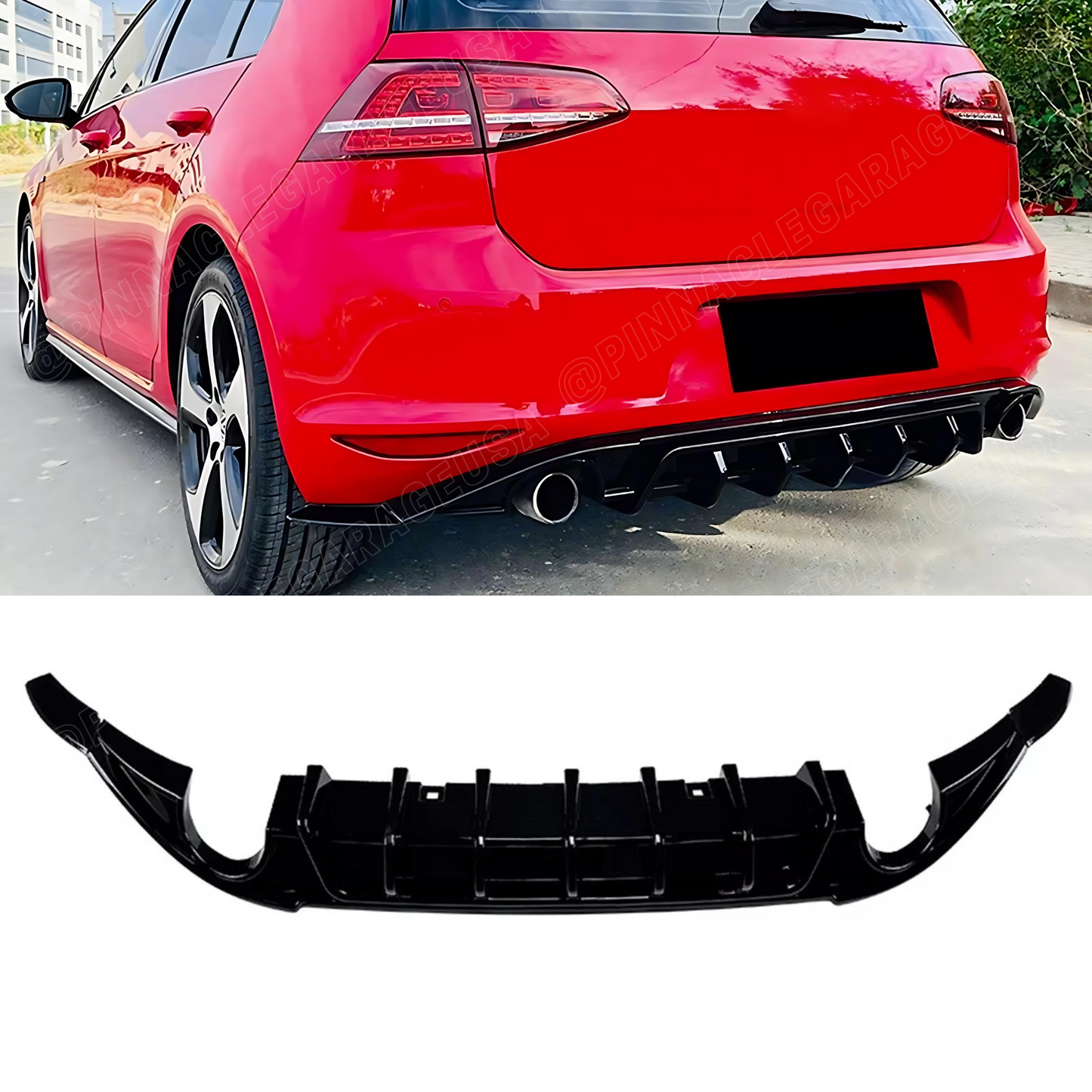 2014-2017 Volkswagen Golf 7.5 Rear Bumper Lip Diffuser Splitter