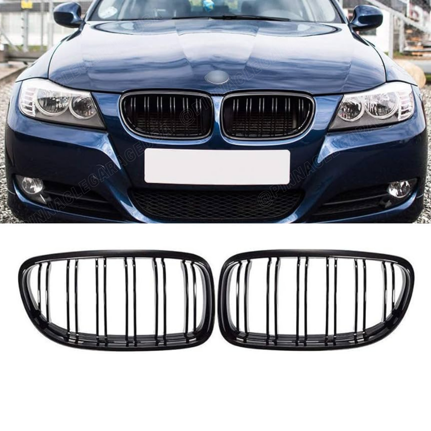 2009-2012 BMW 3 Series E90 Dual Slat Front Kidney Grille