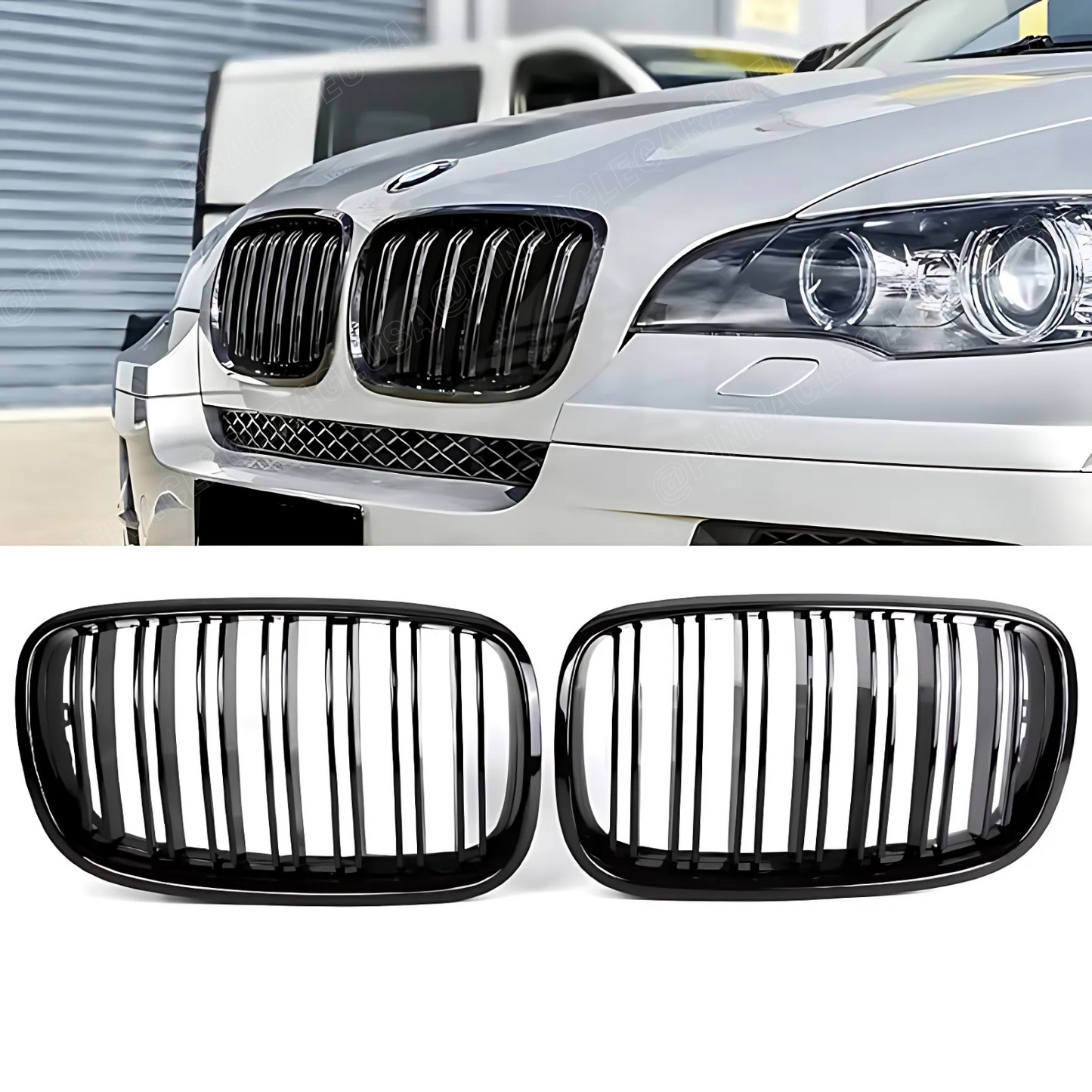 2006-2013 BMW X5 Series E70 Dual Slat Front Kidney Grilles