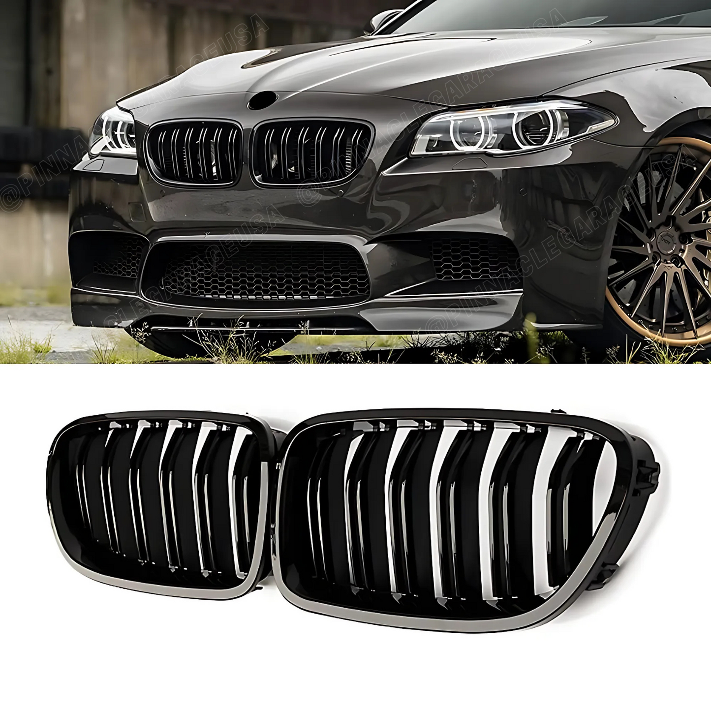 2011-2016 BMW F10 5 Series Gloss Black Front Kidney Grille Grill
