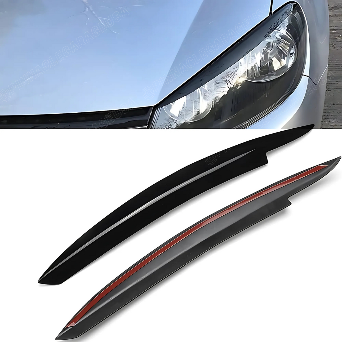 2008-2013 Volkswagen Golf 6 Front Headlight Eyebrow Trim