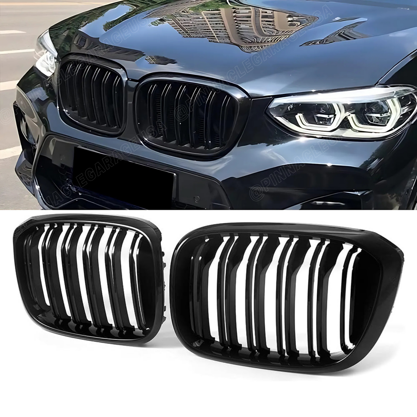 2018-2021 BMW X3 Series G01 Dual Slat Front Kidney Grilles
