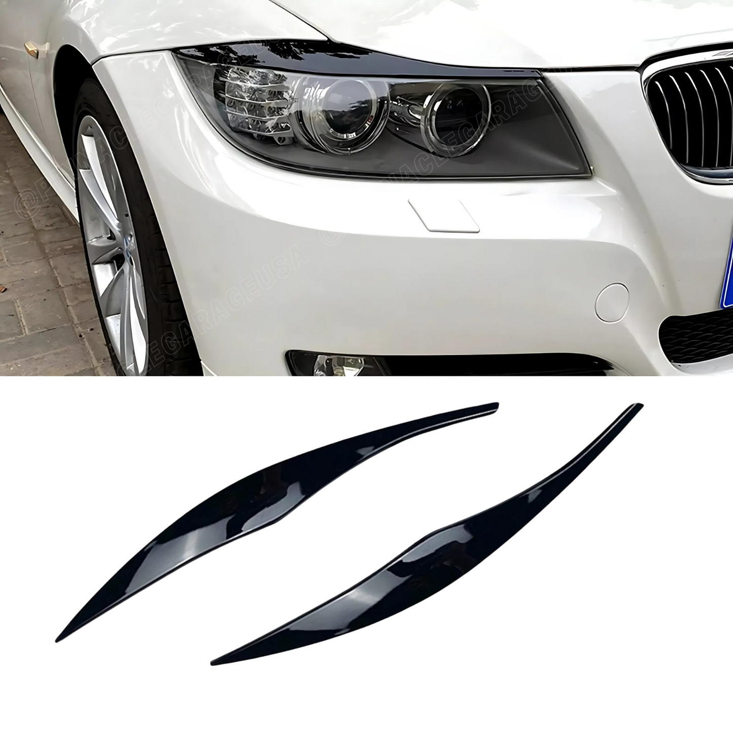 2006-2012 BMW 3 Series Sedan E90 Front Headlight Eyebrow Trim