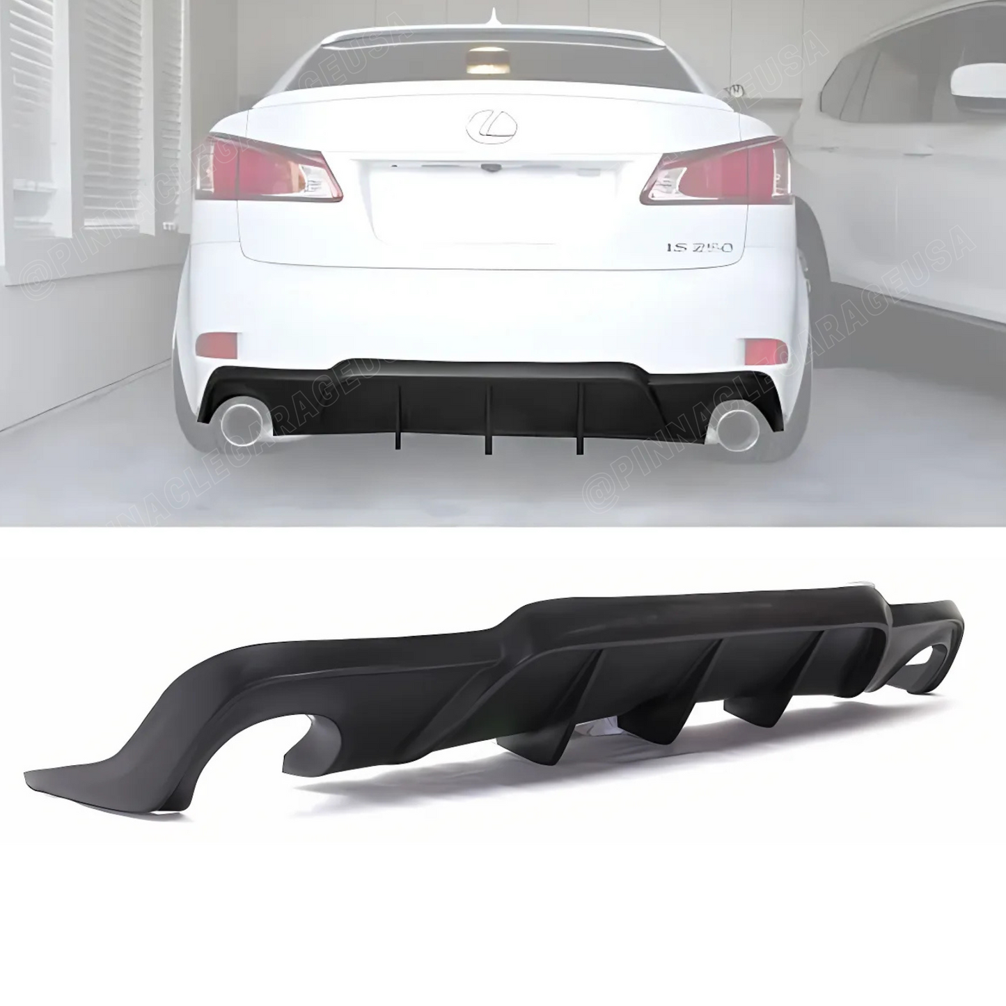 2006-2013 Lexus IS250/ IS350 Matte Black Rear Bumper Diffuser