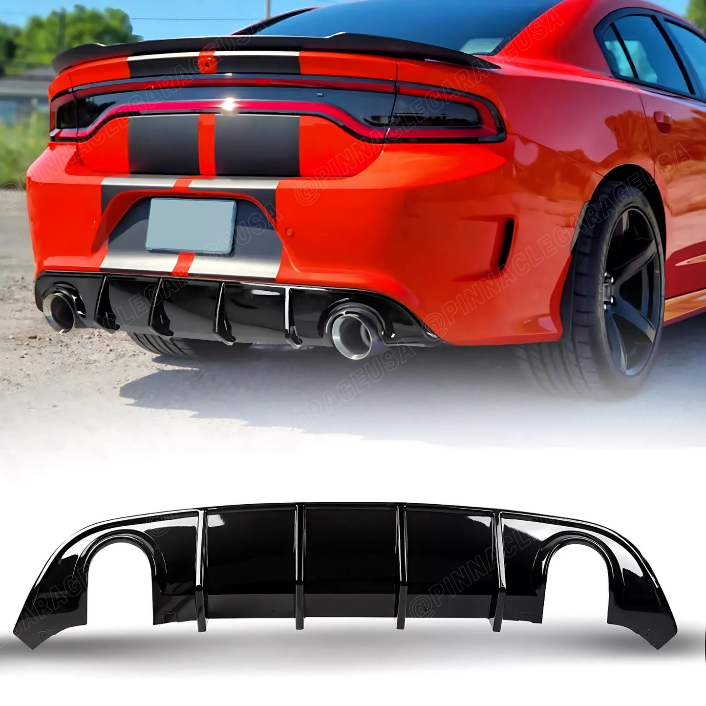 2015-2023 Dodge Charger Rear SRT Style Diffuser Splitter