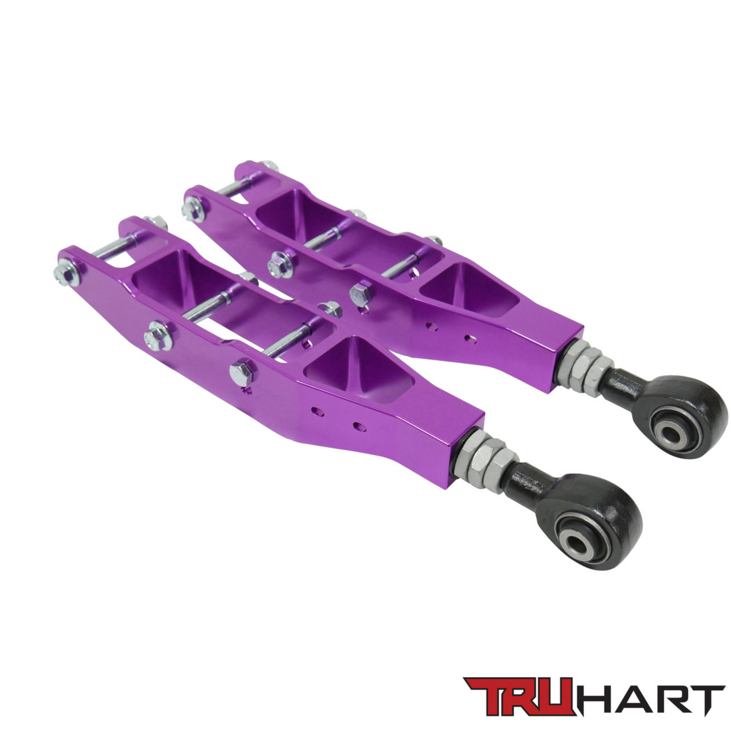 TruHart Rear Lower Control Arms (Adjustable), Anodized Purple for 09-20 Subaru Legacy/ Outback/ 08-23 Forester (TH-S108-PU)