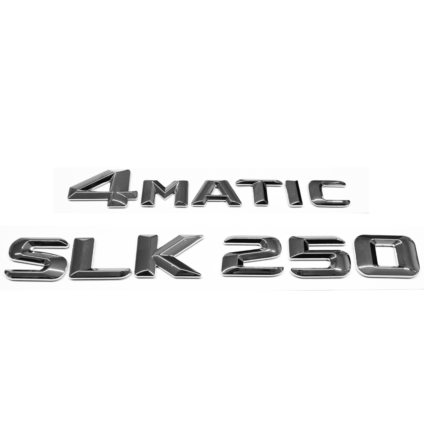 "SLK250" + "4MATIC" Chrome Raised Letter Emblem For Rear Trunk Lid Fits Mercedes SLK