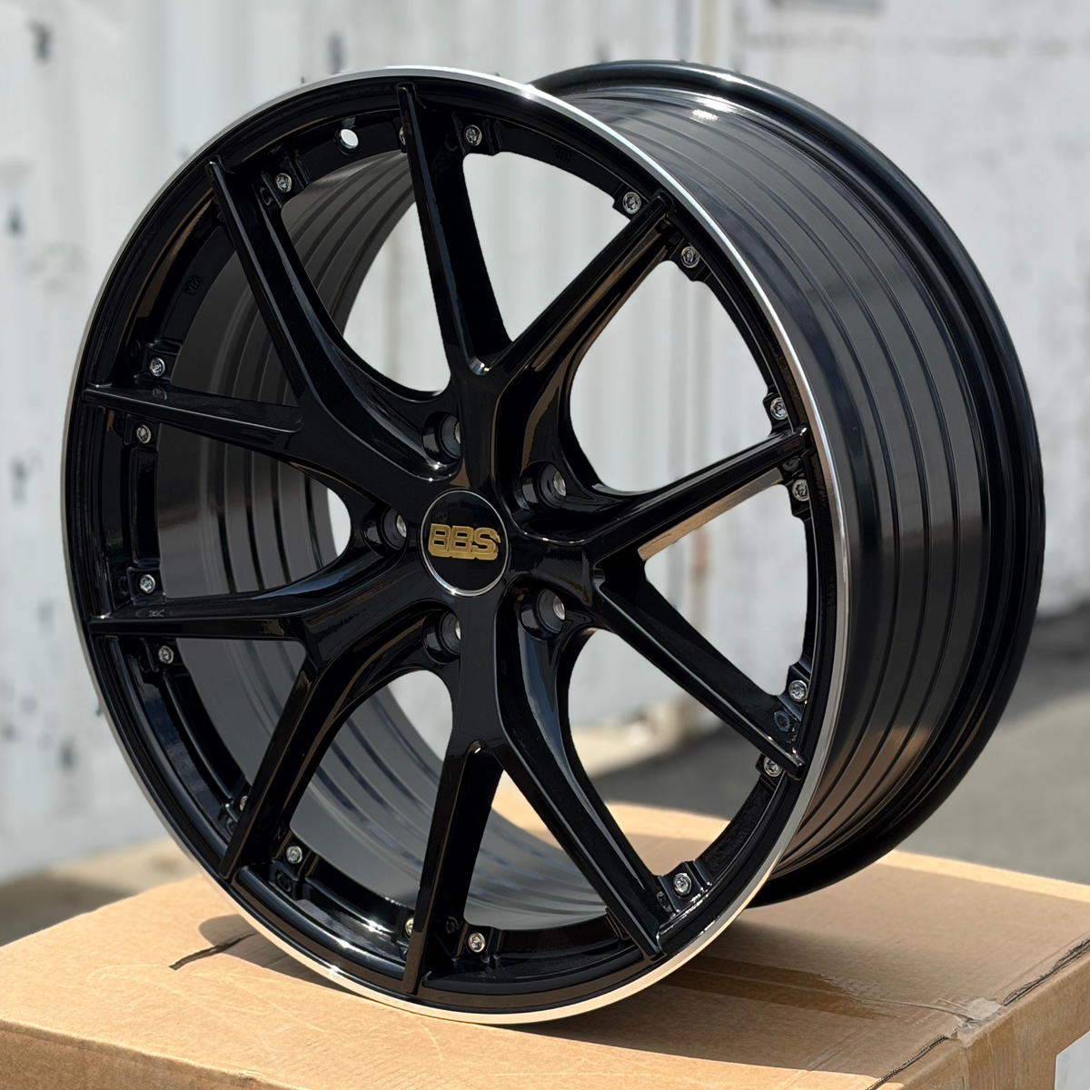BTS-10 | BBS RS-GT Style Wheels | Black Machined Lip w/ Chrome Rivets