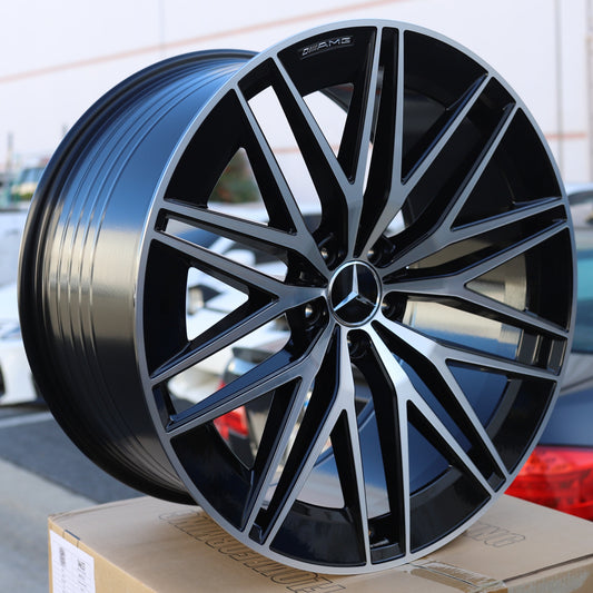 MB25 | AMG Style Wheels Fits Mercedes-Benz | Black Machined Face