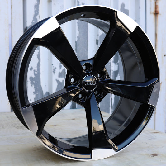 AU05 | Audi Style Wheels | Black Machined Face