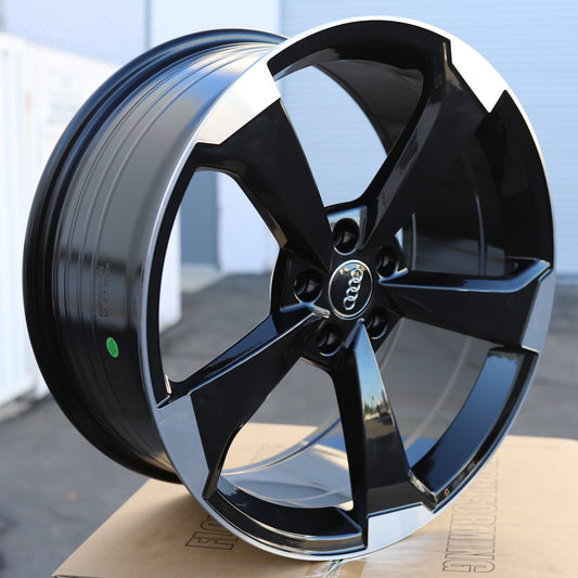 AU02 | Audi Style Wheels | Black Machined Face