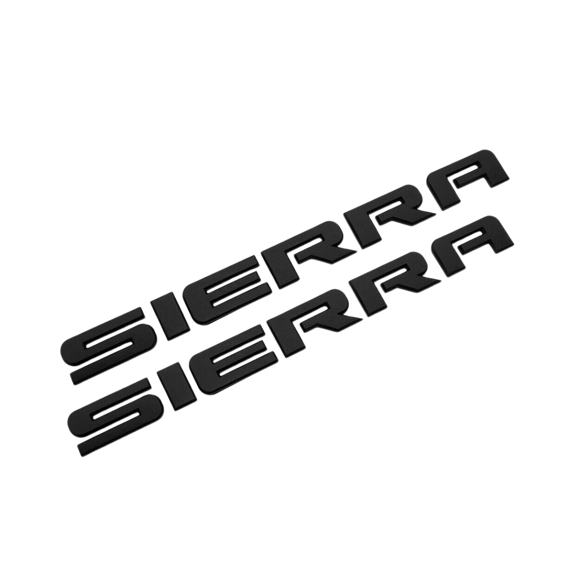 Left & Right Door Emblems For GMC SIERRA Letter Liftgate Nameplates Matte Black Badge
