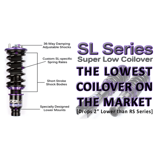 D2 Racing SL Coilovers for 1988-1991 Honda Civic/CRX / 90-93 Acura Integra (D-HN-13-SL)