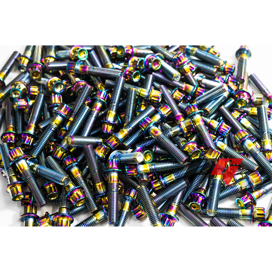 160pcs M8x1.25x32mm NeoChrome 12 Point Wheel Bolts & Nuts for 2/3 Piece Wheels