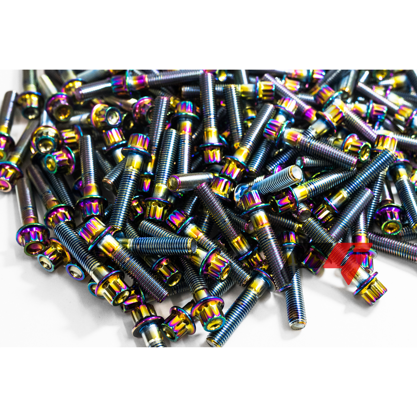 160pcs M7x1x31 Neochrome 12 Point Wheel Bolts & M7 Wheel Nuts for 2/3 Piece Wheels