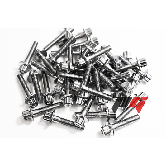 40pcs M7x1x31 Chrome 12 Point Wheel Bolts & M7 Wheel Nuts for 2/3 Piece Wheels