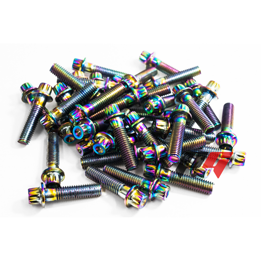 40pcs M7x1x31 Neochrome 12 Point Wheel Bolts & M7 Wheel Nuts for 2/3 Piece Wheels