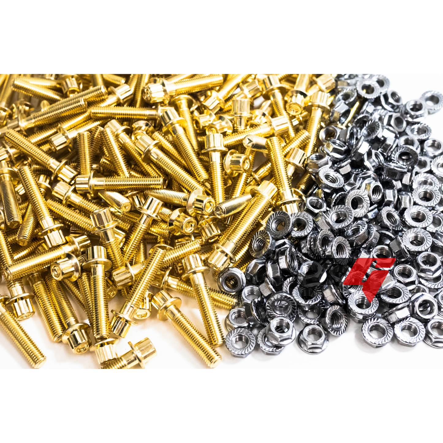160pcs M7x1x32 Gold 12 Point Wheel Bolts & M7 Wheel Nuts for 2/3 Piece Wheels
