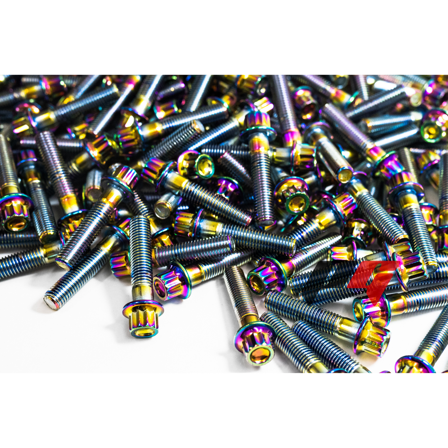 160pcs M7x1x32 Neochrome 12 Point Wheel Bolts & M7 Wheel Nuts for 2/3 Piece Wheels