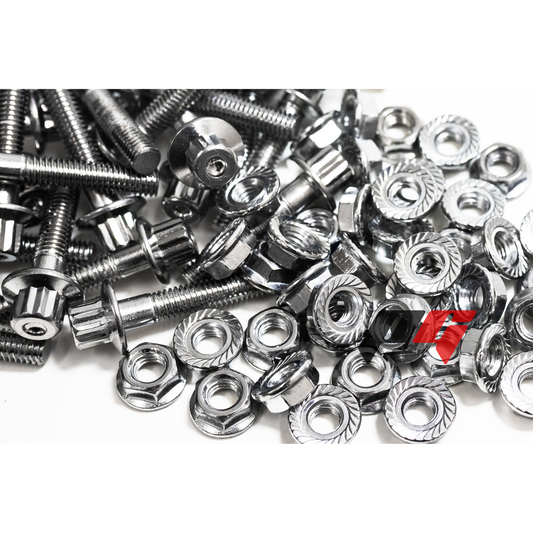 40pcs M7x1x32 Chrome 12 Point Wheel Bolts & M7 Wheel Nuts for 2/3 Piece Wheels