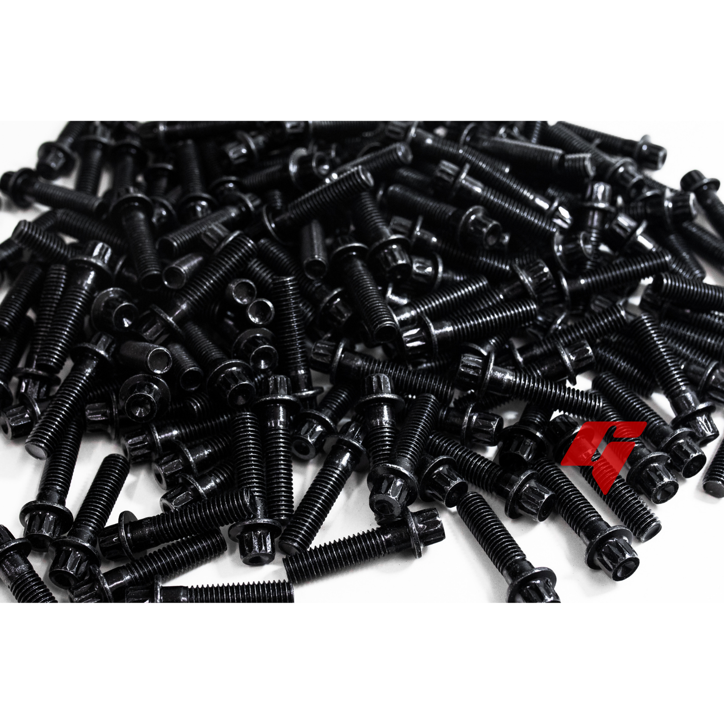 160pcs M6x1x30 Black 12 Point Wheel Bolts & Nuts for 2/3 Piece Wheels