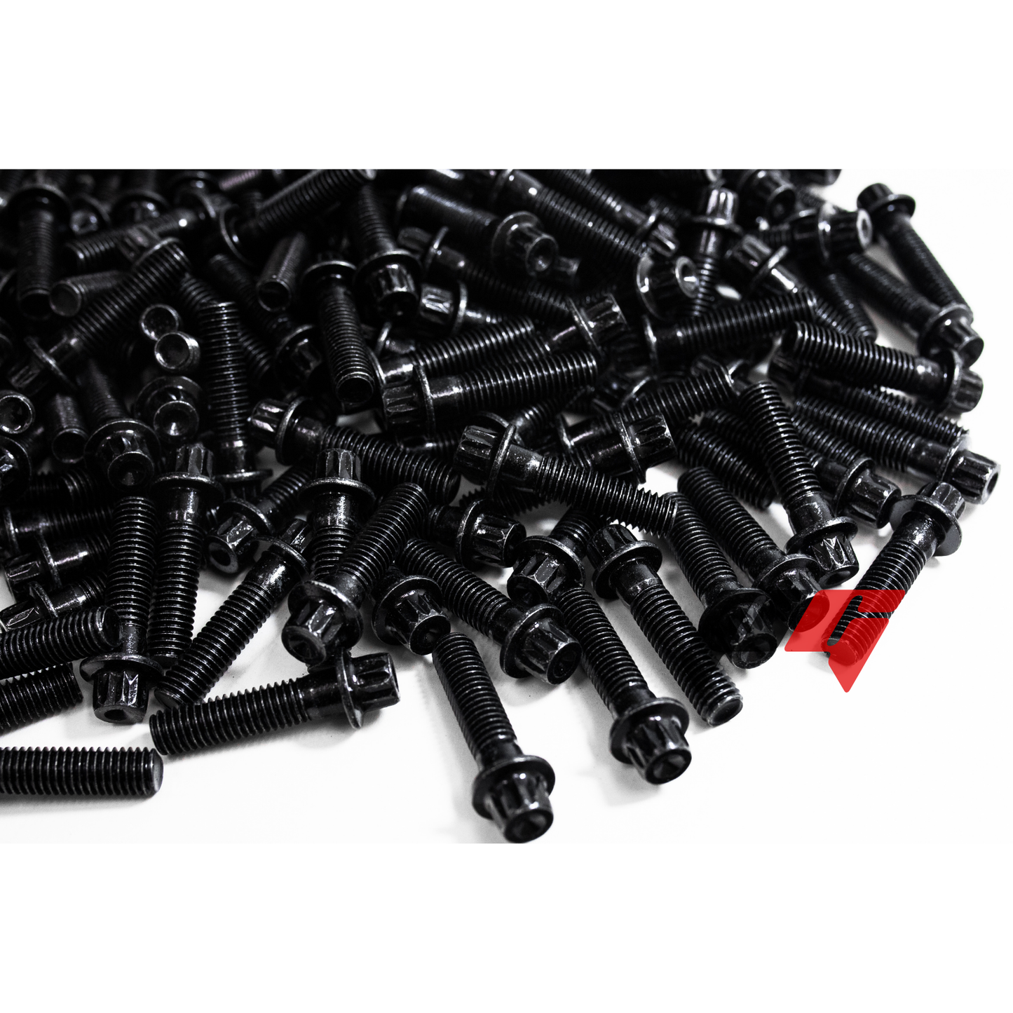160pcs M6x1x30 Black 12 Point Wheel Bolts & Nuts for 2/3 Piece Wheels