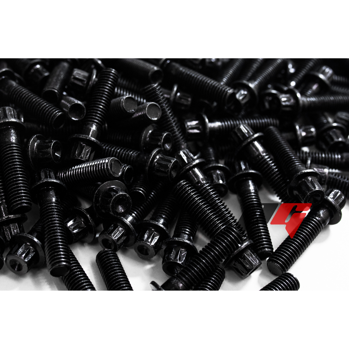 160pcs M6x1x30 Black 12 Point Wheel Bolts & Nuts for 2/3 Piece Wheels