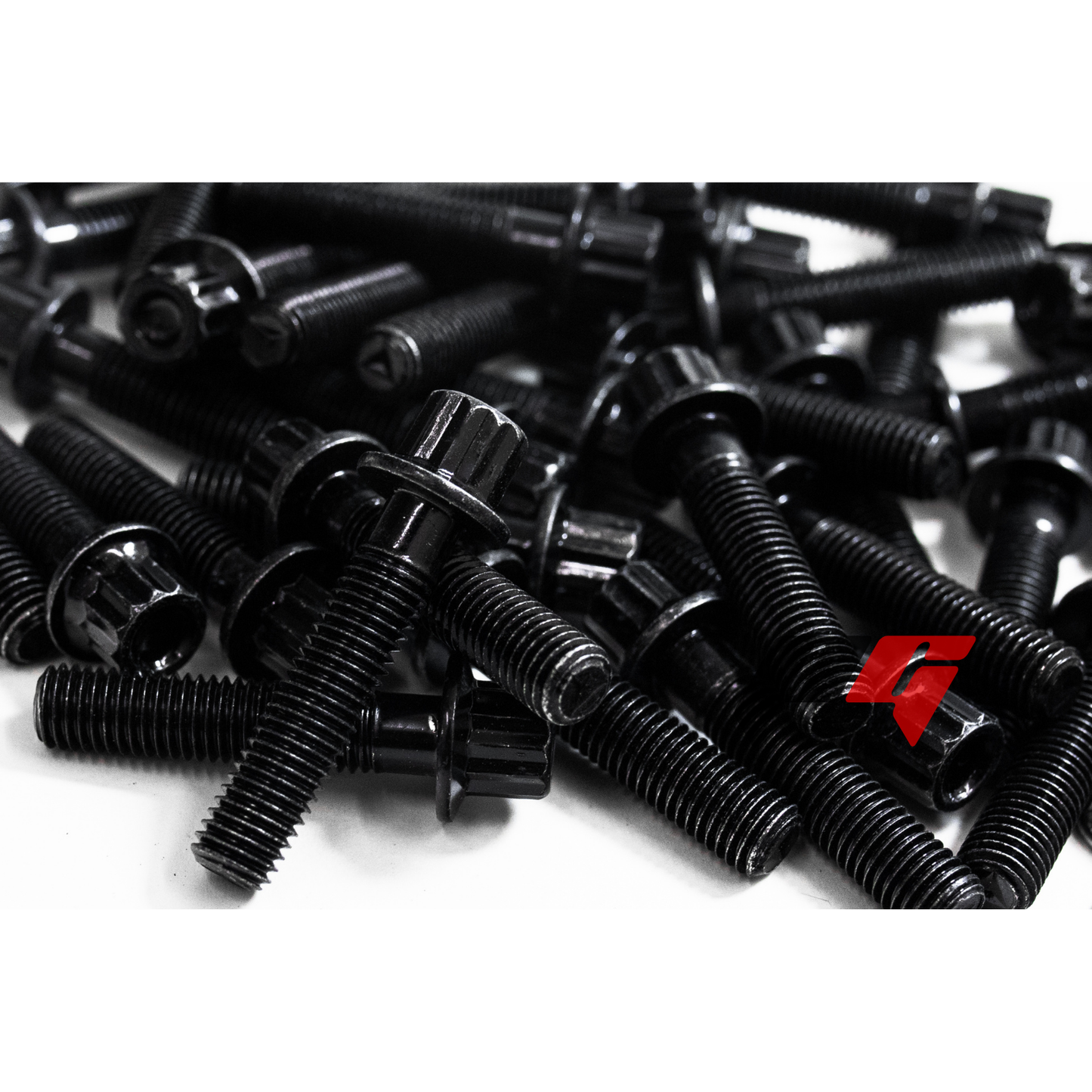 40pcs M6x1x30 Black 12 Point Wheel Bolts & Nuts for 2/3 Piece Wheels