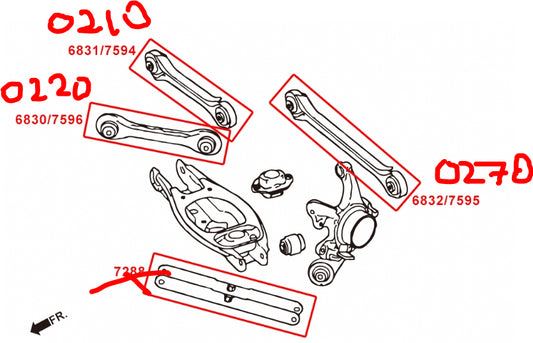 Megan Racing Rear Upper Arms for BMW 1-Series E82/E88 08-13 / BMW 3-Series E90/E92/E93 06-11 (Excludes 1M)