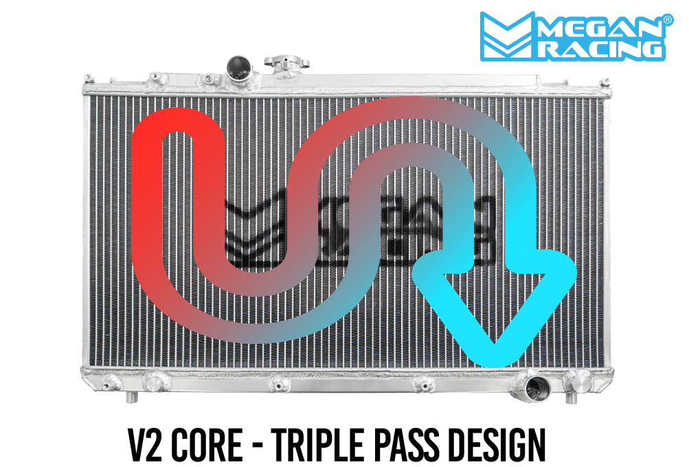 Megan Racing Aluminum "Triple Pass" V2 Radiator for 2000-2005 Lexus IS300 MT ONLY