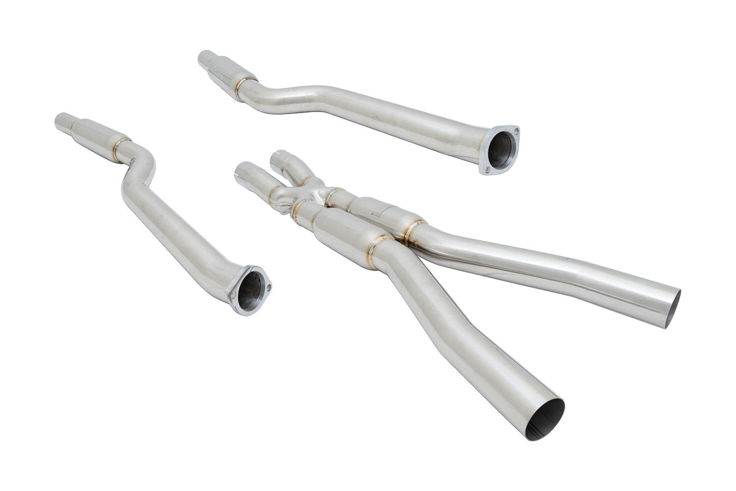 Megan Racing Supremo Exhaust System for 2005–2010 BMW E60 M5 — Stainless Rolled Tips — MR-ABE-BE60M5-R+L+M
