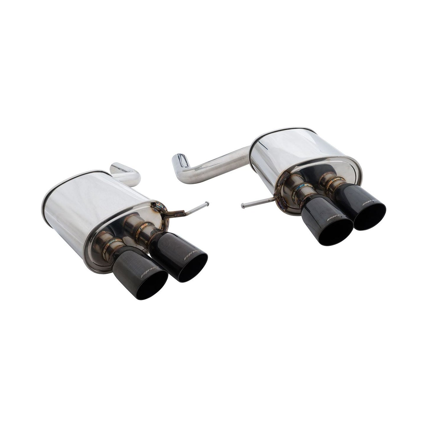 Megan Racing Supremo Exhaust System for 2011–2017 BMW F10 535i (M-Sport Bumper) – Black Chrome Rolled Tips – MR-ABE-BF10V2-BC-RR+RL