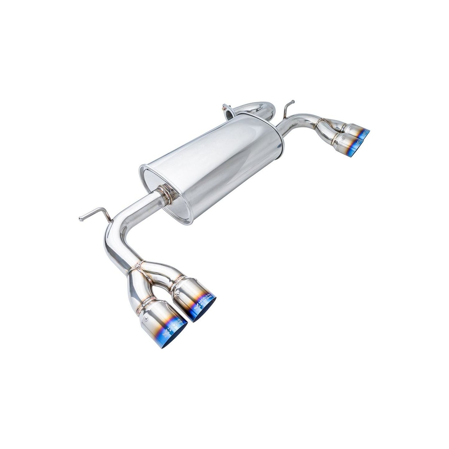 Megan Racing Turbo Type Cat-Back Exhaust System with Blue Titanium Tips for 2009–2016 Hyundai Genesis Coupe 2.0L Turbo — MIDPIPE-HG0920T + MR-ABE-HG09