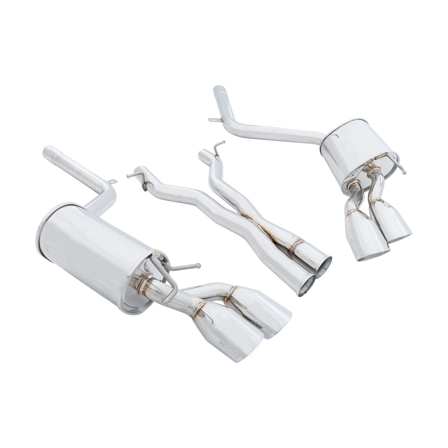 Megan Racing Axle-Back Exhaust for 2012–2015 Mercedes-Benz C63 AMG — Stainless Rolled Tips — MR-ABE-MBW204C63