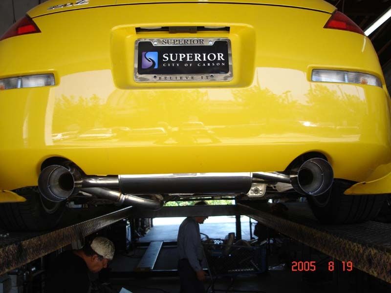 Megan Racing OE-RS Cat-Back Exhaust System with Blue Titanium Tips for Nissan 350Z — MR-CBS-350Z-BT