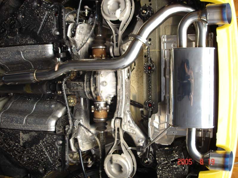 Megan Racing OE-RS Cat-Back Exhaust System with Blue Titanium Tips for Nissan 350Z — MR-CBS-350Z-BT