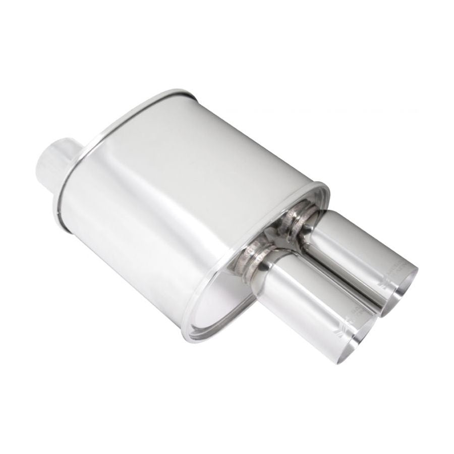 Megan Racing Universal Exhaust F-RT Turbo Dual Tip Muffler - MR-MU-FRT-2T