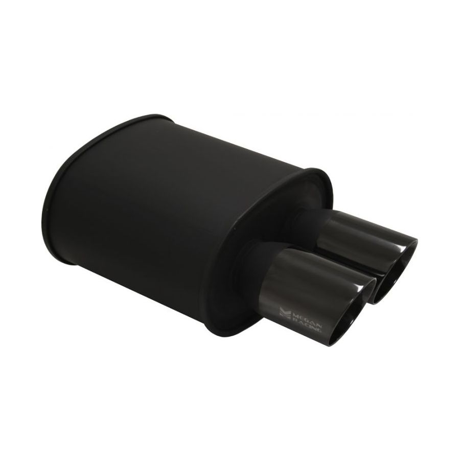 Megan Racing Universal Exhaust M-BC Muffler Dual Black Chrome Tips - MR-MU-MBC-2