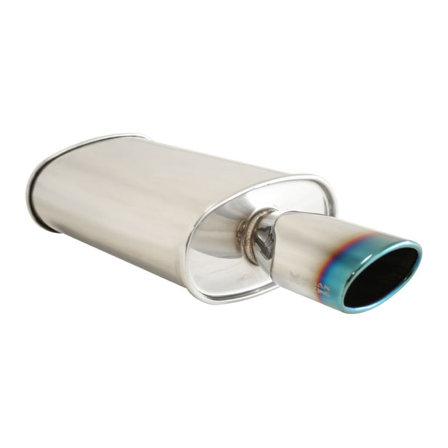 Megan Racing Universal Exhaust O-ST Muffler w/ Single Oval Burnt Tip