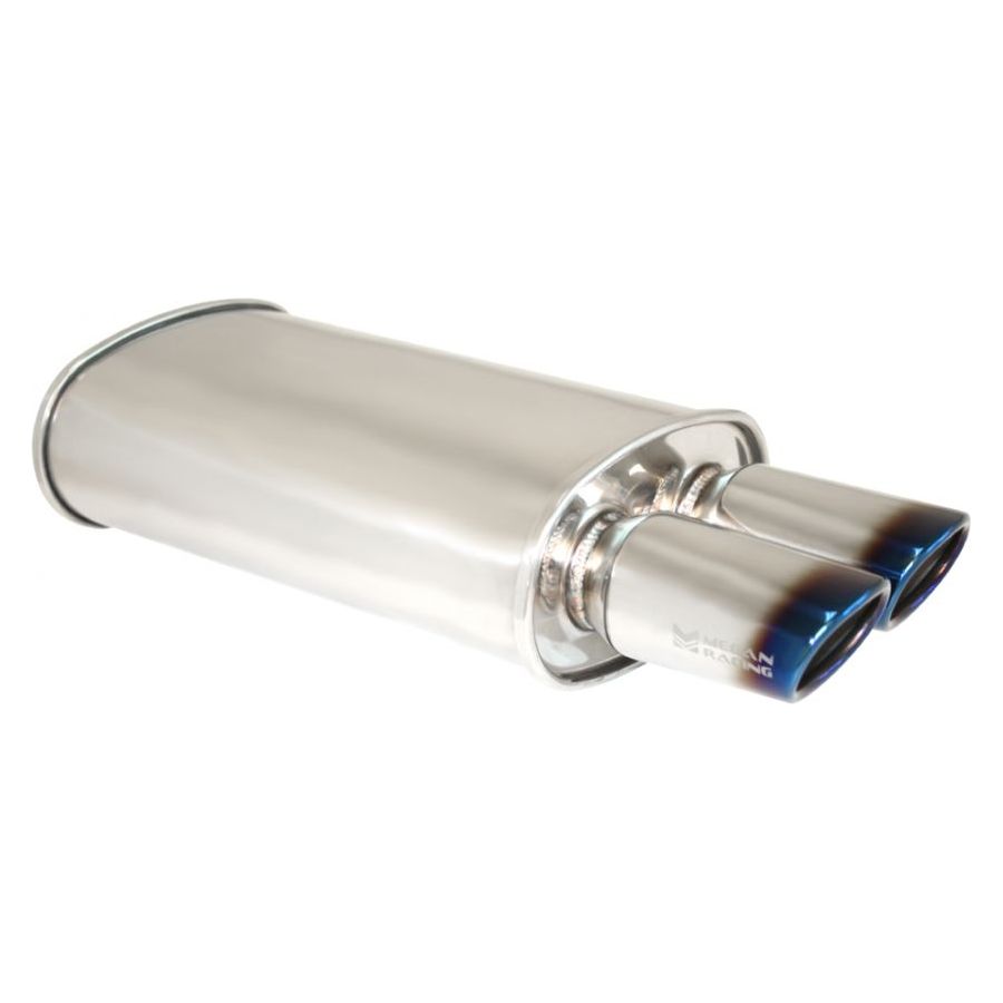 Megan Racing Universal Exhaust O-VA Muffler (Dual Oval Burnt Tips) - MR-MU-OVA-2