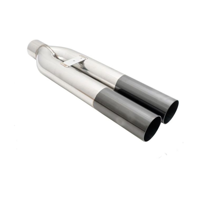 Megan Racing Universal Dual 3" VIP Exhaust Tip "Blast Pipe" Style (weld-on) - Straight Cut - Black Chrome Tip - MR-UT-D3-BC