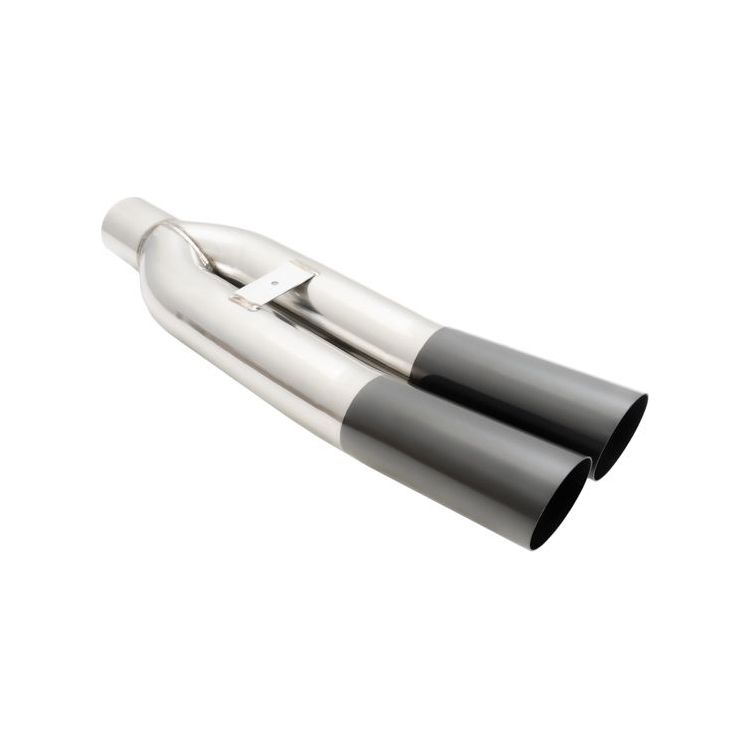 Megan Racing Universal Dual 3" VIP Exhaust Tip "Blast Pipe" Style (weld-on) - Angled Cut - Black Chrome Tip - MR-UT-D3BC-V2