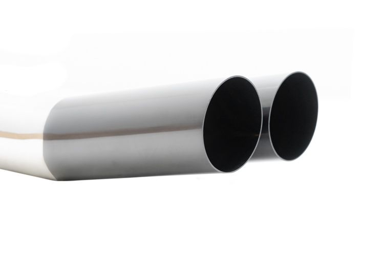 Megan Racing Universal Dual 3" VIP Exhaust Tip "Blast Pipe" Style (weld-on) - Angled Cut - Black Chrome Tip - MR-UT-D3BC-V2