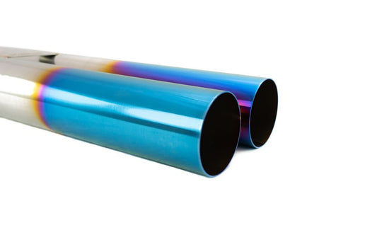 Megan Racing Universal 3" Dual Pipe Straight Burnt Blue Universal VIP Blast Exhaust Muffler Tip