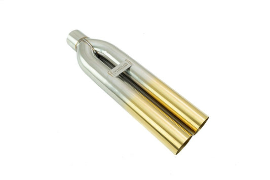 Megan Racing Universal 3" Dual Pipe Straight Burnt Gold Universal VIP Blast Exhaust Muffler Tip